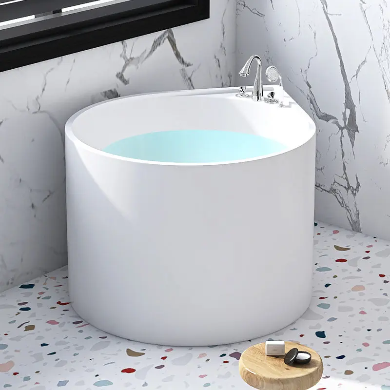 

Round bathtub Small apartment Mini household independent seamless integrated bath