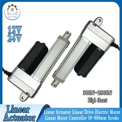 Linear Actuator 12V 24V High Thrust 2500N 2200N 1800N 1200N 500N Linear Actuator Motor 50-800mm Stroke  for Automation Equipment