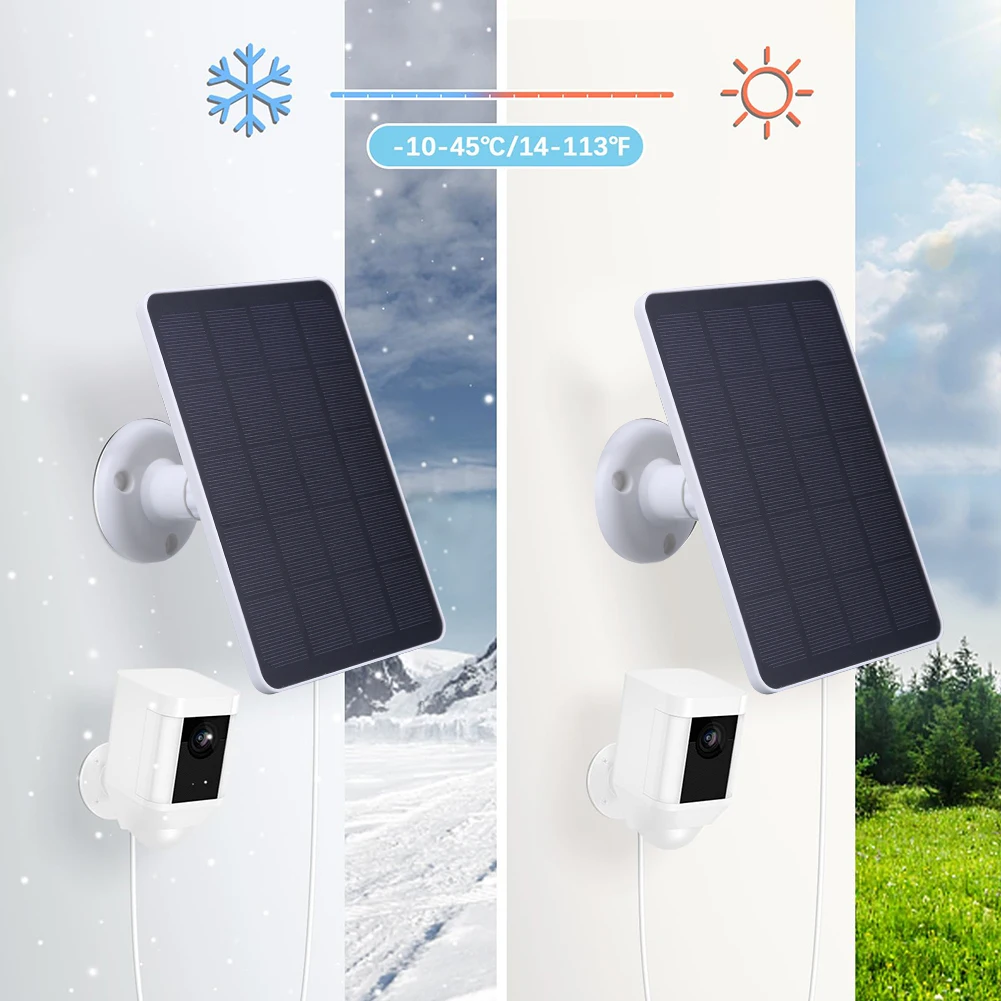 20W Solar Panel Kit with 3-meter Charging Cable Portable Solar Panel 360 Rotating for Ring Spotlight Camera/Ring Stick Up Camera