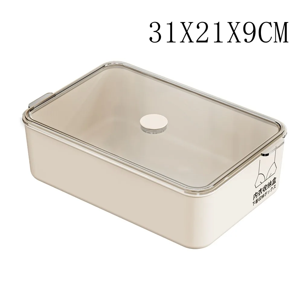 

10/15 Grids Underwear Storage Box Case Classification Dustproof Panties Socks Organizer with Cover Stable Stacking
