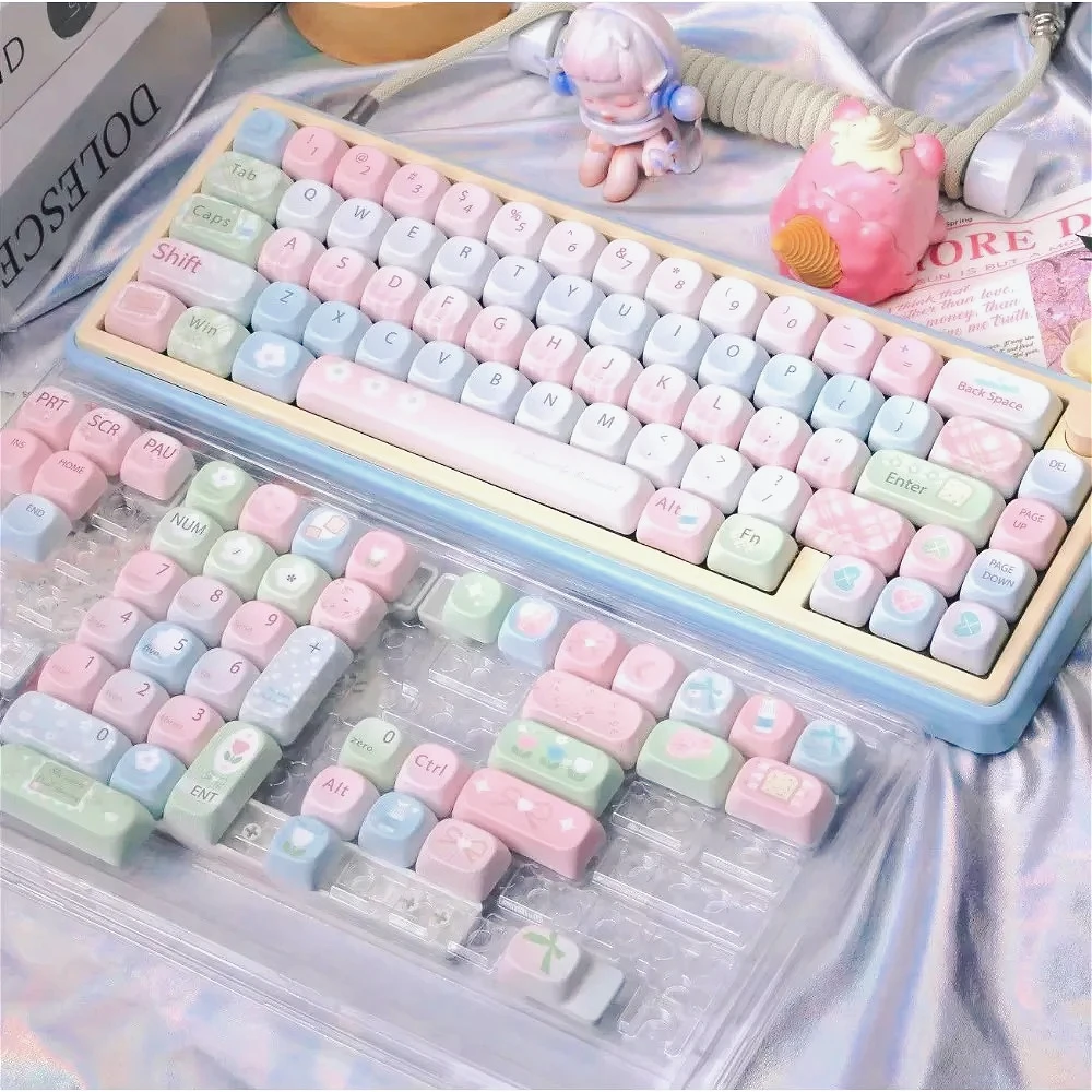 

MOA Cute Sweet Girl Key Cap PBT 130 Keys for Cherry Mx Switch Gaming Mechanical Keyboard 68 75 82 98 104 Layout Customization