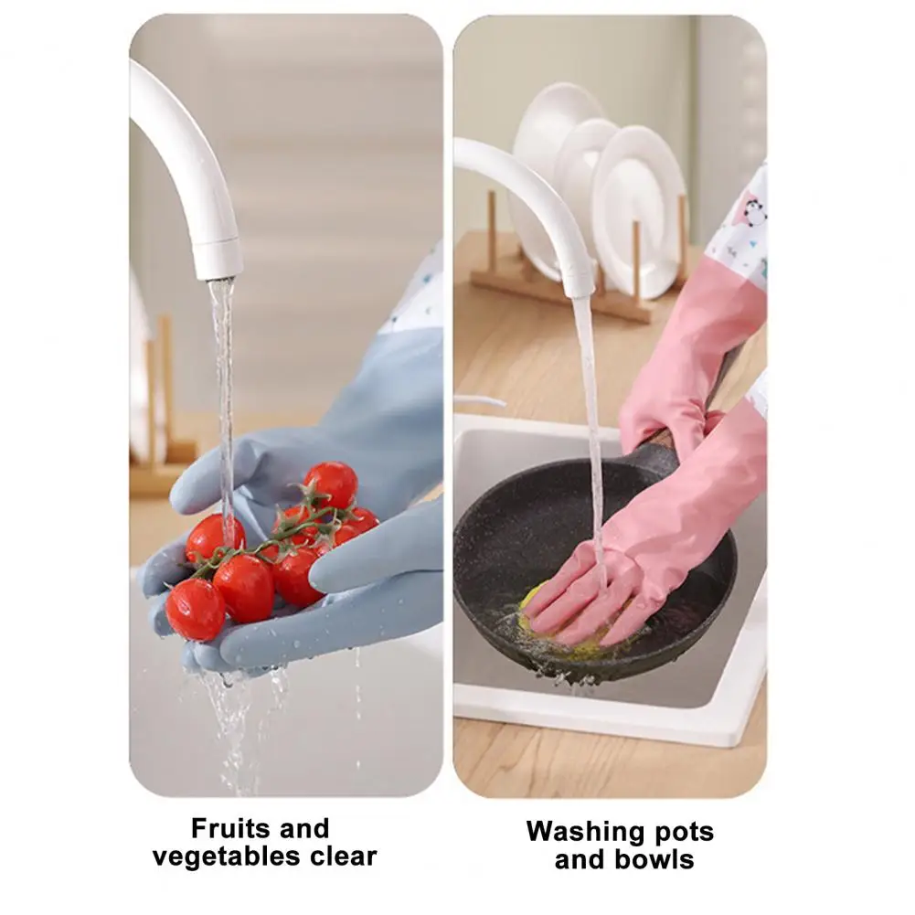 Household Gloves Waterproof Plush Panda Dishwashing Gloves Cute Warm for Kitchen Housework Strong Durable Gloves