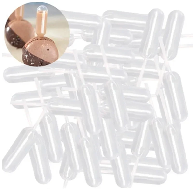 50pcs 4ml Plastic Cupcake Pipettes Squeeze Syringes Disposable Liquid Injectors Squeeze Transfer Dropper for Cupcakes Desserts