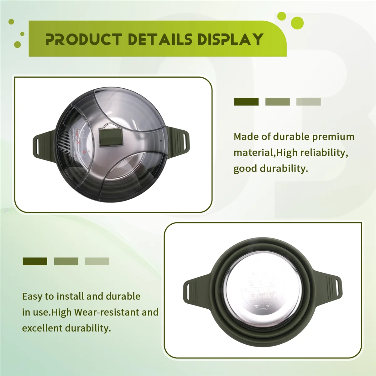 

Lo-ok Outdoor Folding Pot Silicone Hiking Cooking Pot Portable Picnic Pot Stainless Steel Camping Cooker,Green