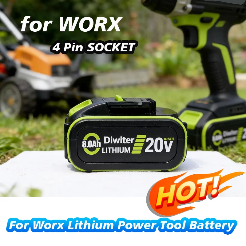 4-Pin Replacement Battery for WORX | BMS Protection | Safe & Durable| Compatible with WA3551/WA3553 | Plug and Play