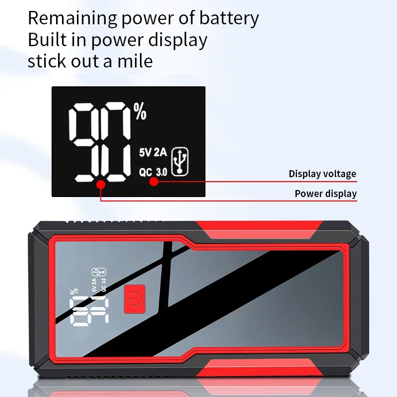 2000A Portable 26000mah Car Jump Starter 12V Auto Emergency Battery Booster Charger Starting Device Diesel Petrol Power Station