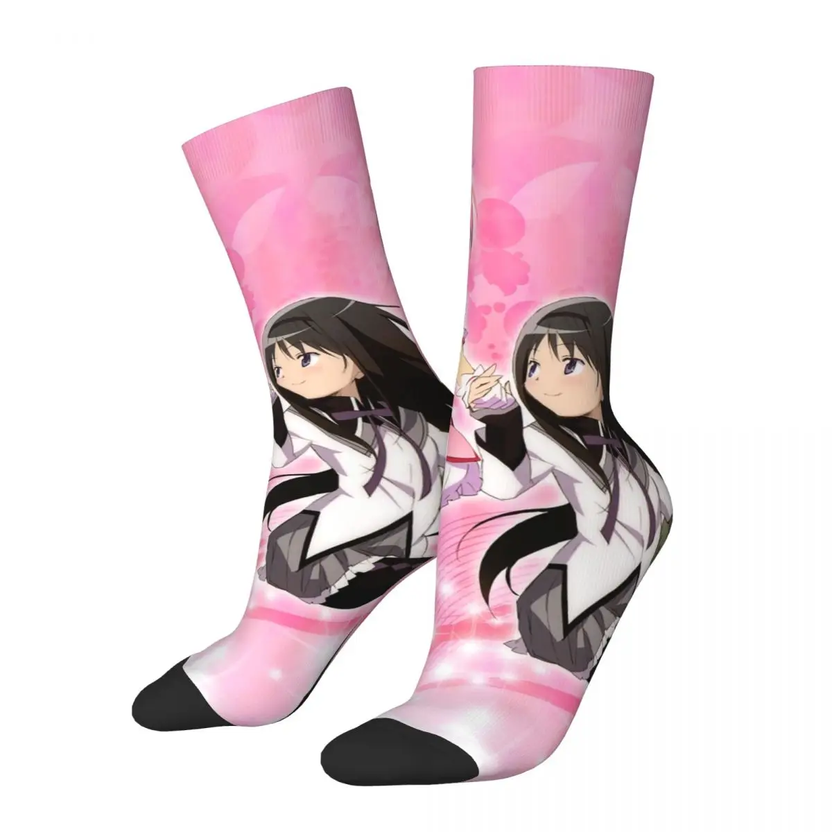 

Happy Funny Male Men Socks Hip Hop Puella Magi Madoka Magica Sock Anime Homura Akemi Women Socks Spring Summer Autumn Winter