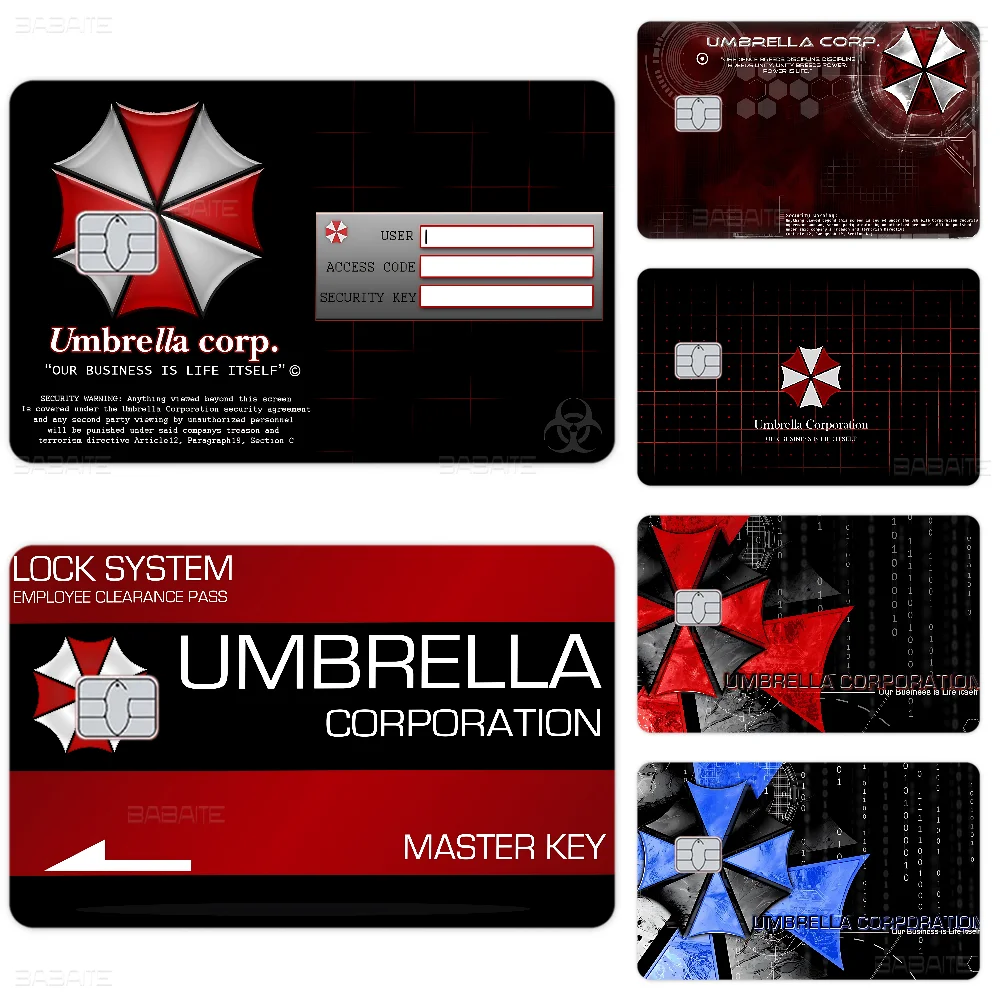 Umbrella Corporation Game Film Cover Sticker Case For Small Chip Credit Debit Card Front Side
