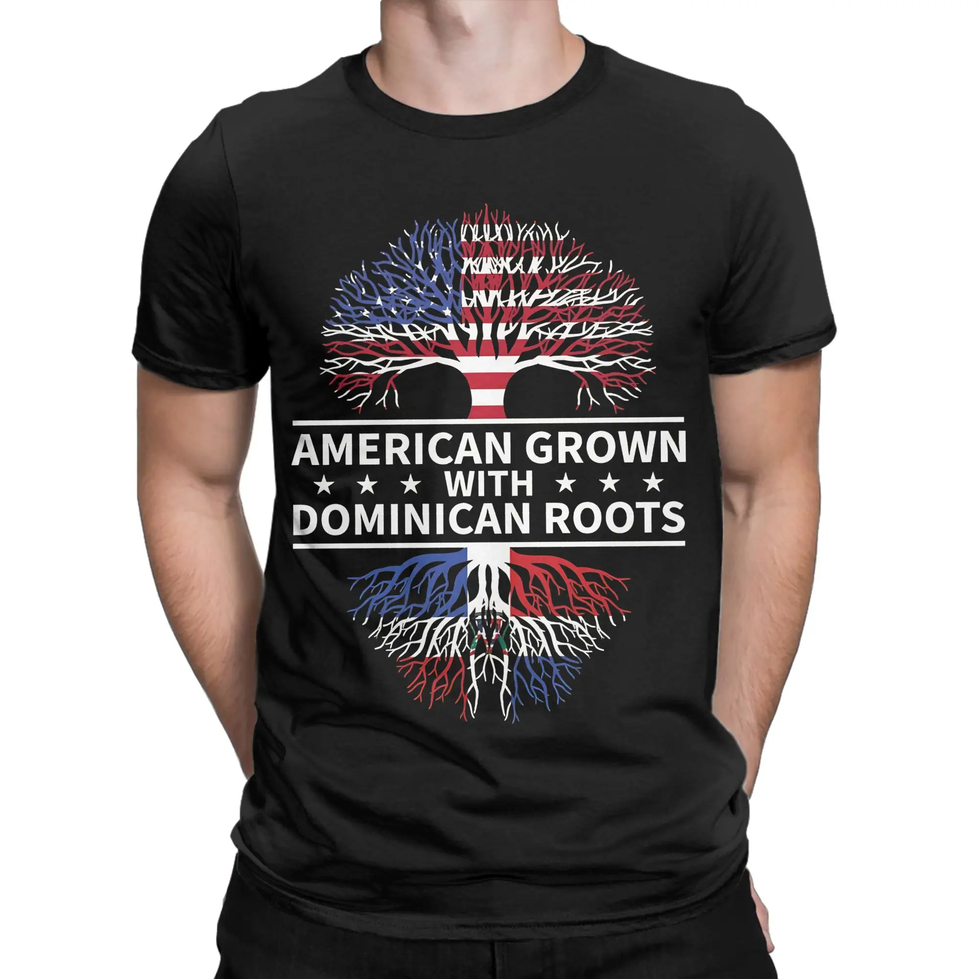 American Grown With Dominican Roots  Outfit Unisex T Shirt 100% Cotton Tee Graphic Printing  T-shirt Clothing