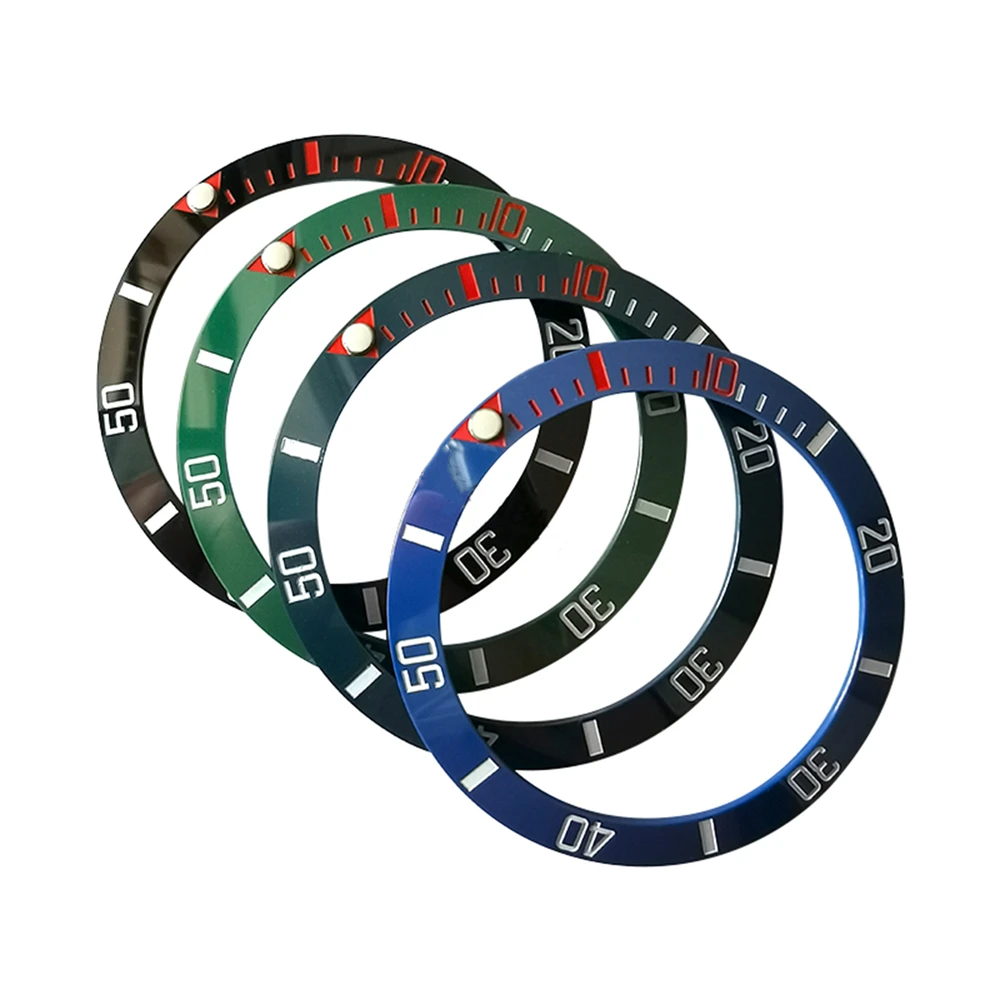 38มม./30.6มม. ฝาเซรามิกจำนวนแหวนดัชนีวงแหวนรอบนอกสำหรับนาฬิกาดำน้ำอุปกรณ์ทดแทน