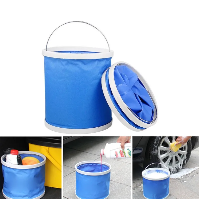 Tragbarer, faltbarer, transparenter Fischereimer, Behälter für lebende Fische, zusammenklappbarer Wassereimer, Outdoor-Camping-Angelköder-Eimer – Detail 3