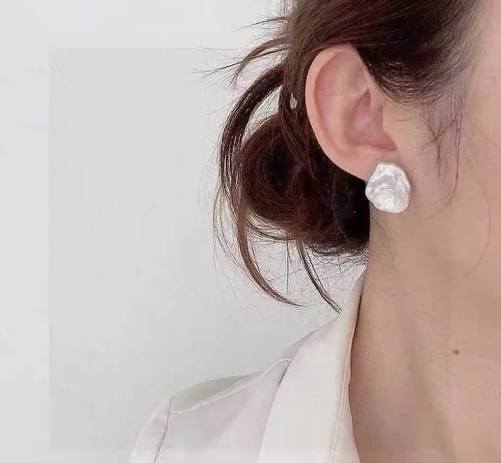 

Сертификат, серебро 925, зеркальный блеск, натуральная пресноводная серьга-гвоздик в стиле барокко, нерегулярные серьги с большим жемчугом, редкие ювелирные изделия, бесплатная доставка