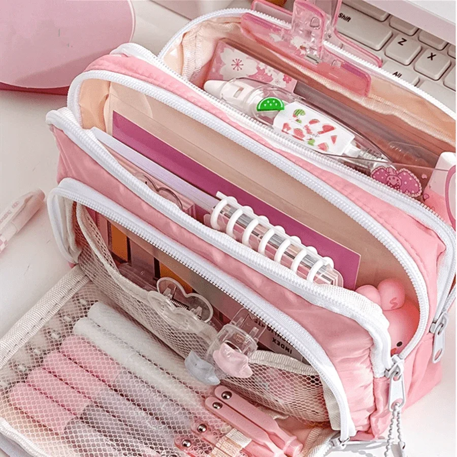 Kawaii Pencil Cases Pouch Large Capacity Cute Pen Bag Back To School Supplies For Girls Students Kids Korean Stationery