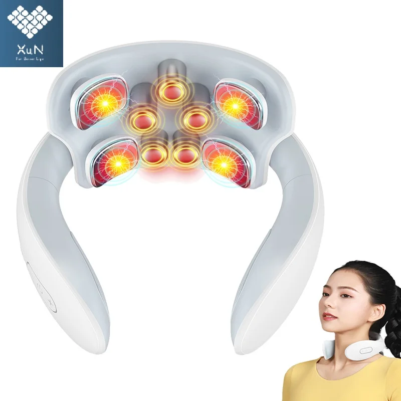 Énergie intelligent du dos et du cou, massage du cou initié par la poussée des vertèbres cervicales, vibrateur de soins de santé, chauffage des