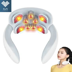 Back And Neck Smart Massage Instrument Shoulder Neck Massage Cervical Vertebra Health Care Vibrator Heating Relieve Pain Muscle