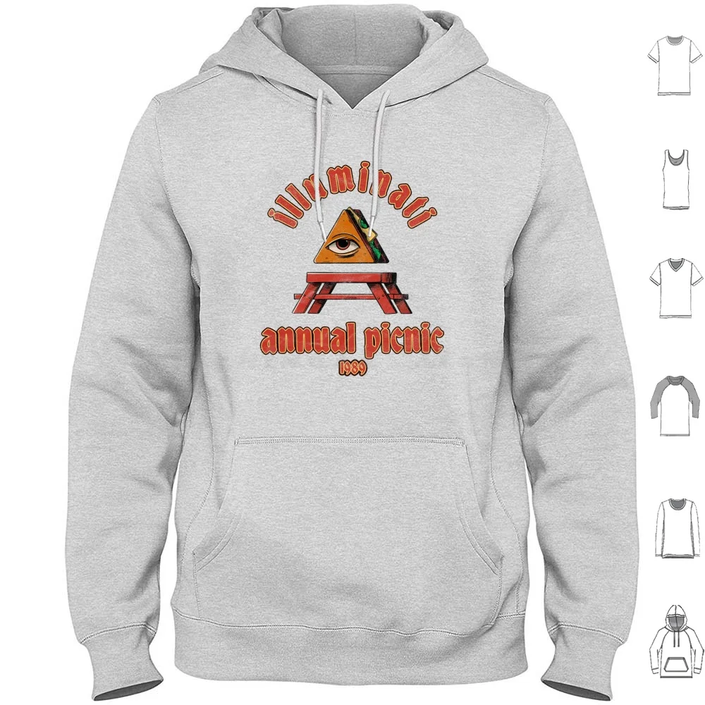 Illuminati Annual Picnic 1989 Official Hoodies Long Sleeve Capitalism Clever Eye Free Good Government President