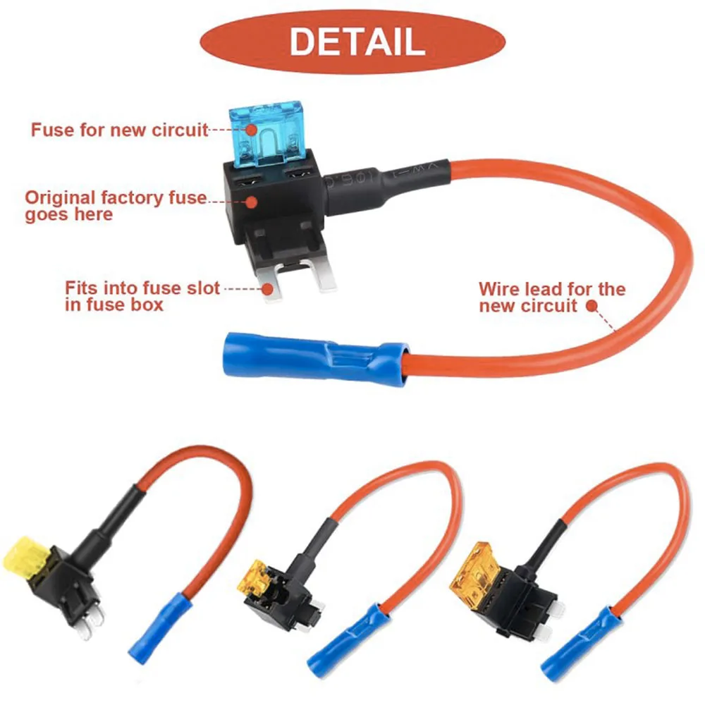 4-Typen 12V Add-a-Circuit-Adapter & Sicherungskit (16er-Pack), Sicherungshalter und -adapter – Kompatibel mit Mini, Micro 2, Low-Profile Mini, Standard – Detail 5