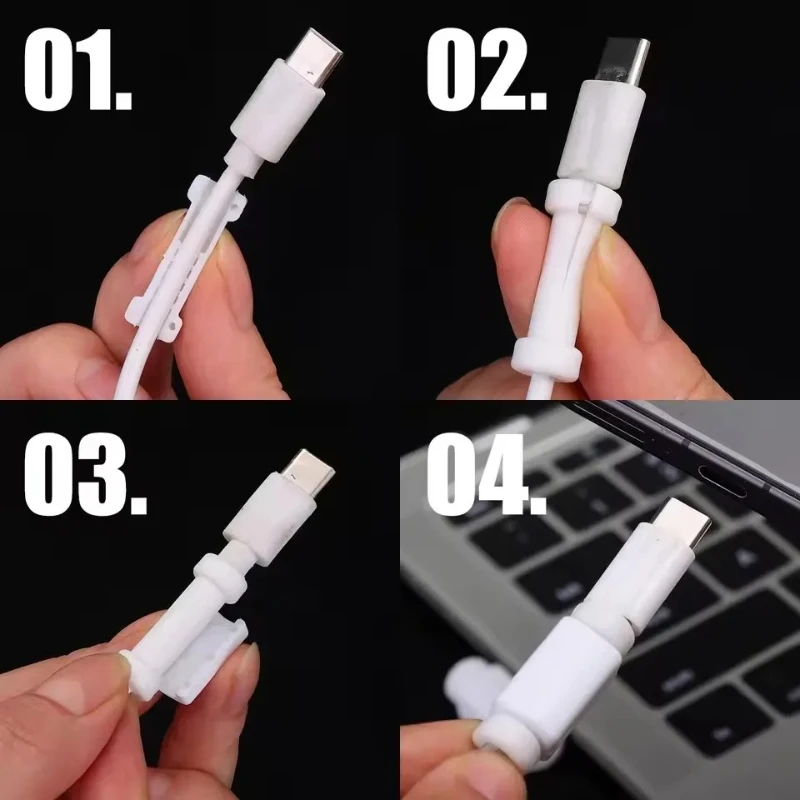 6pcs Data Cable Protectors, Charger Safety Clips, Anti-Bend And Bite-Resistant Charging Cable Covers image 2