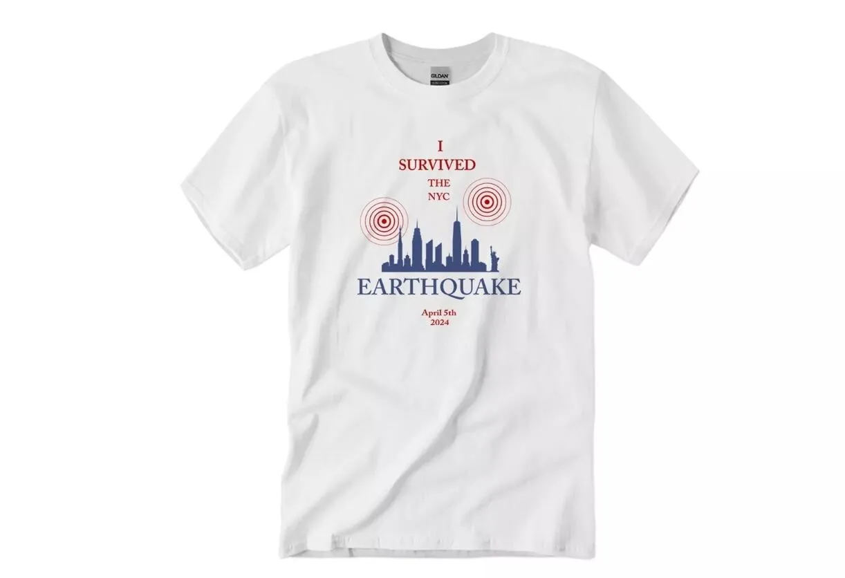 

Я пережил Нью-Йорк, землетрясение, апрель 5 2024, футболка для взрослых, унисекс, новая