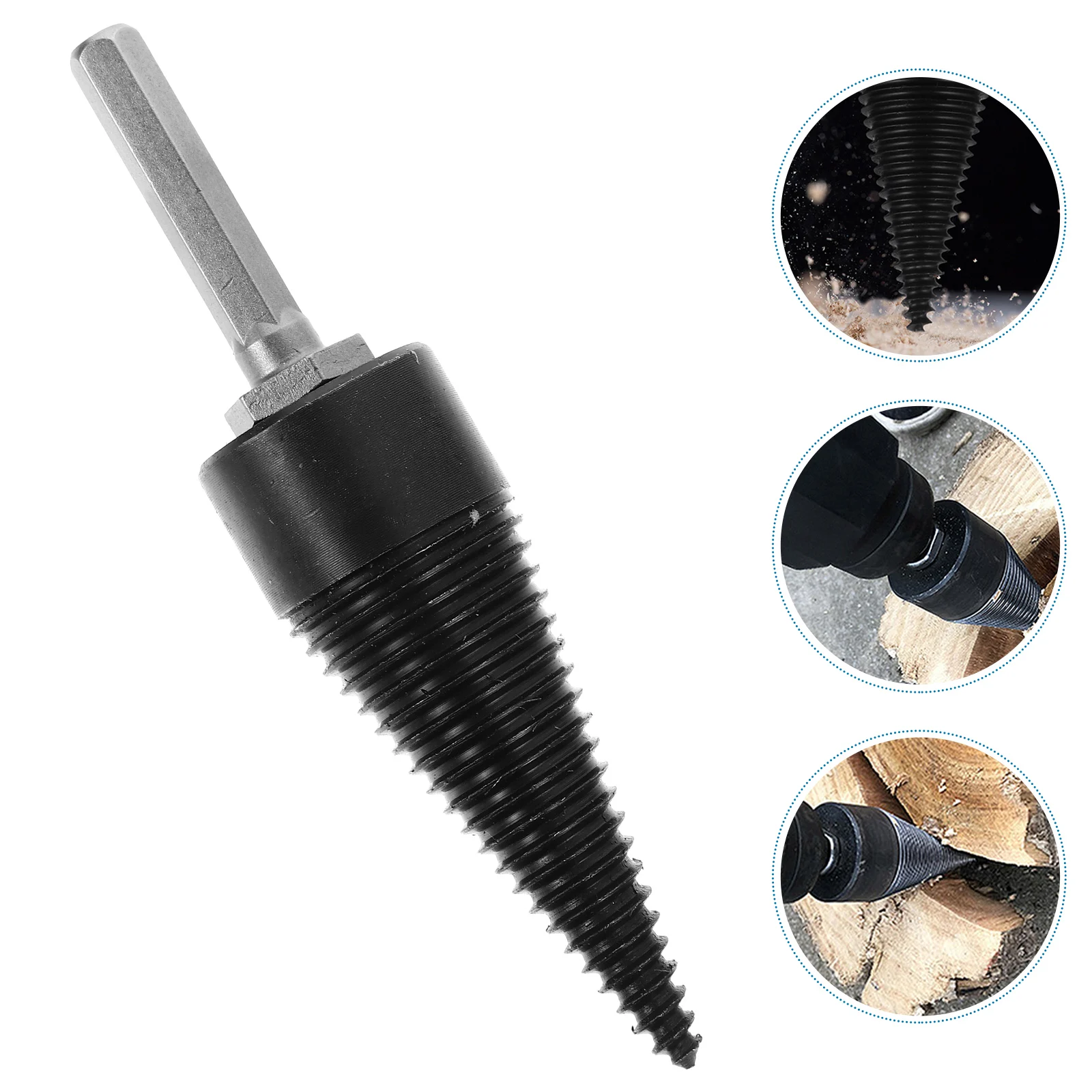 

1 set 1 Set 32Mm Hexagonal Electric Splitting Drill Bits Household Wood Chopping Tool Anti-Slip Design High Steel Wear Resistant