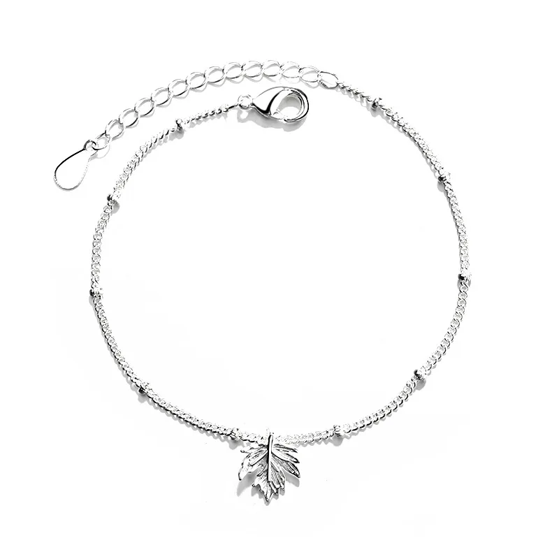 CIAXY Silver Color Maple Leaf Bracelets for Women Small Fresh Fashion Charm Bracelet Fashion Jewelry pulseras
