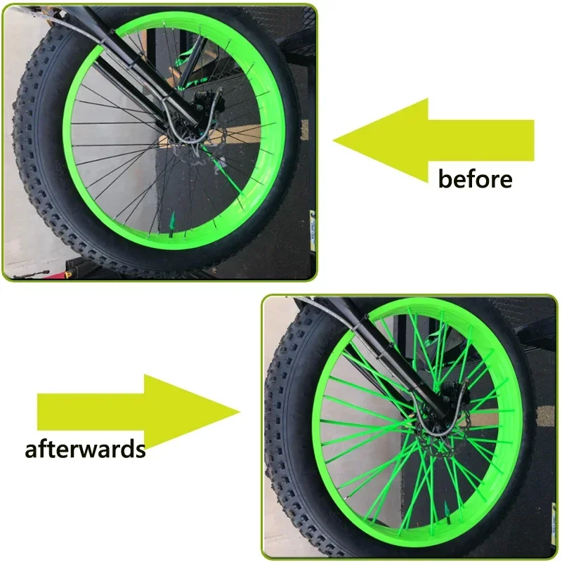 72PCS Universal Bike Spoke Covers Colors Motorcycle Wheel Rim Spoke Wrap Kit Skins Protector Cover for Motocross Bicycle