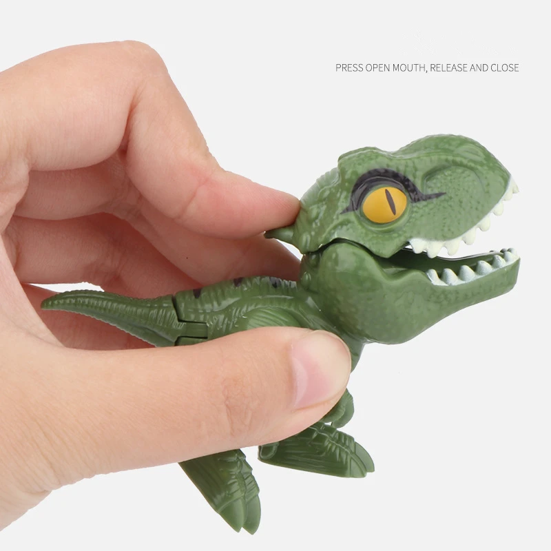 4PCS/PACK Biting Finger Dinosaurs Toys for Kids Mini Jurassic Dinosaur Tricky Model Set Dino Movable Joints Baby Birthday Gifts