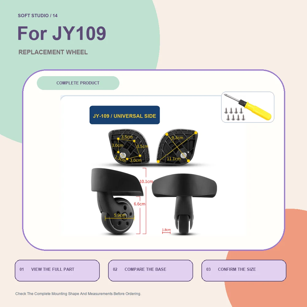 Durable Luggage Replacement Caster For Samsonite JY109 For Samsonite JY110 For Samsonite V22 Comfort Rolling Spinner Caster Part