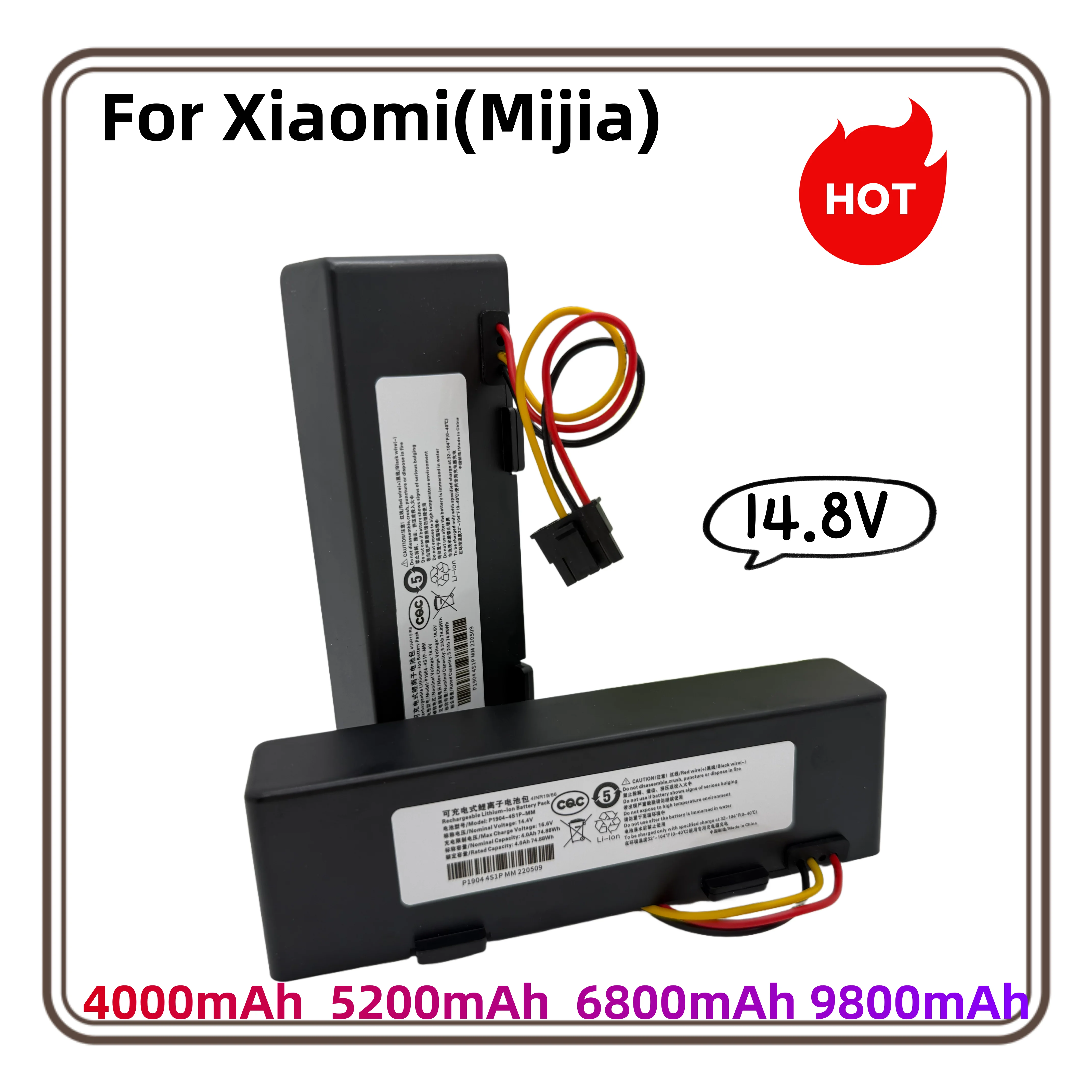 

Аккумулятор STYTJ02YM 2025 14,4 В, 9800 мАч, совместимый с Xiaomi Mijia LDS, Mi Robot Vacuum-Mop P/2S