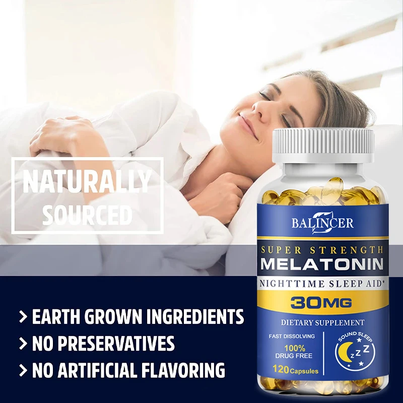 Balincer - Melatonin Sleep Dietary Supplement, Supports Relaxation, Stress, and Healthy Sleep, Non-GMO, Dietary Supplement