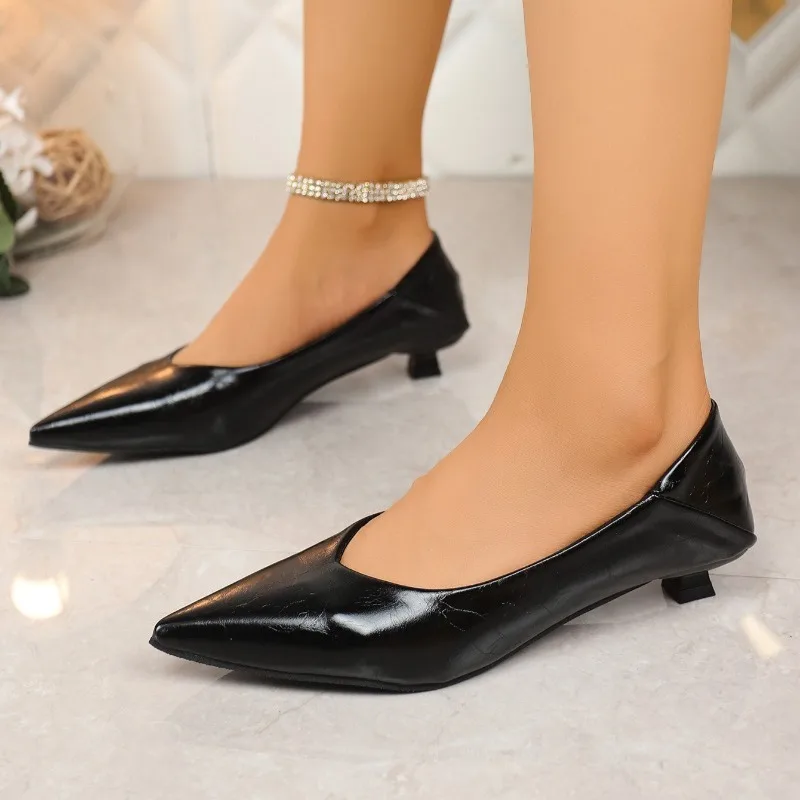 

Mid Heels Women Pointed Toe Shoes Fashion Shallow Designer Elegant Shoes 2025 Autumn Party Pumps Dress Classical Zapatos Mujer