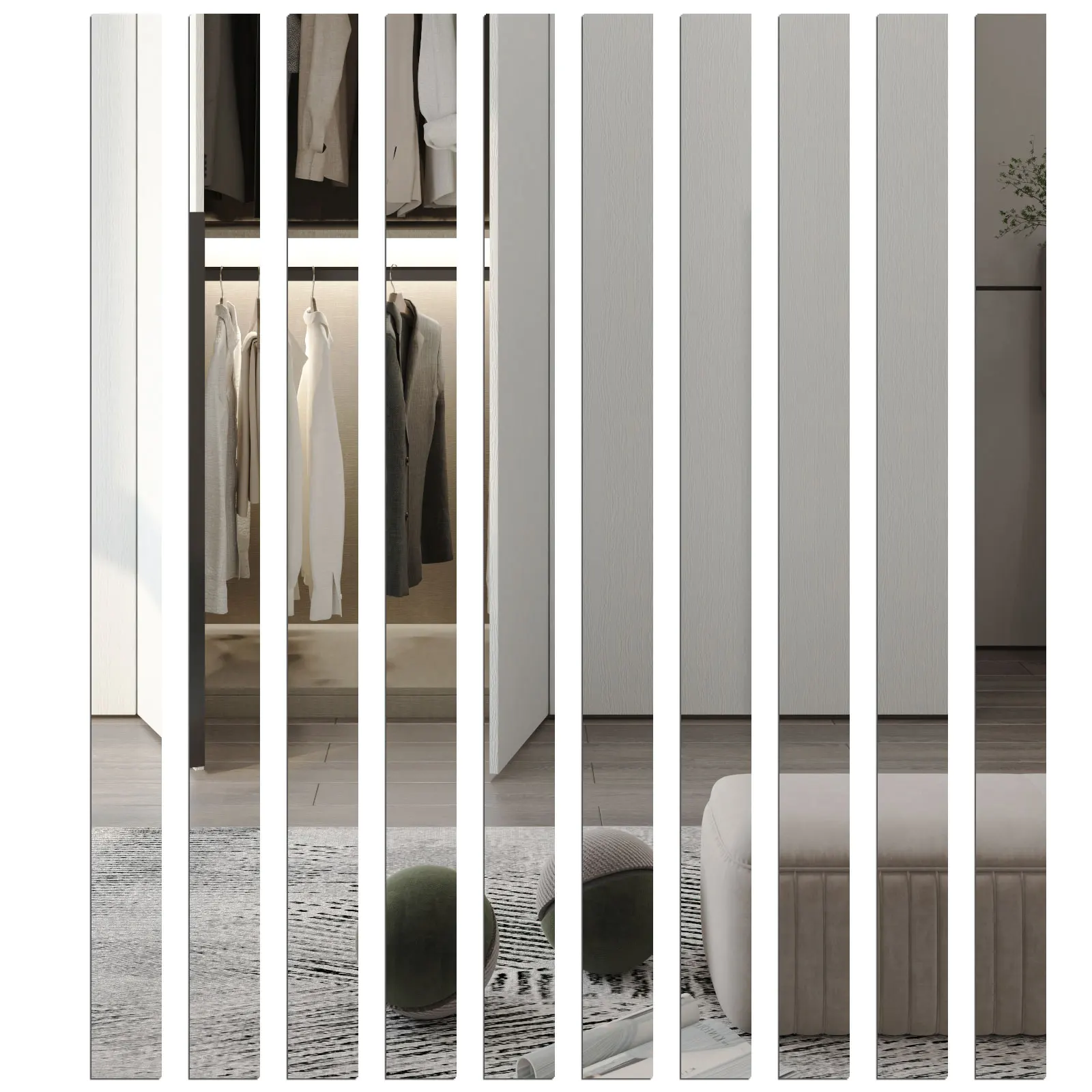 10 stücke Einfache Linien Acryl 3D Wand Aufkleber DIY Hintergrund Spiegel Streifen Decke Taille Linie Wohnzimmer Esszimmer Kunst Wohnkultur