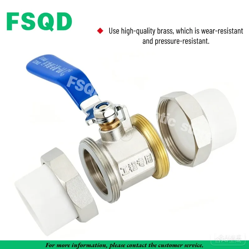 All Copper PPR Pipe Fittings, Ball Valve DN15 DN20 DN25 DN32 DN40 DN50 DN65 DN80 DN100 Switch Connector