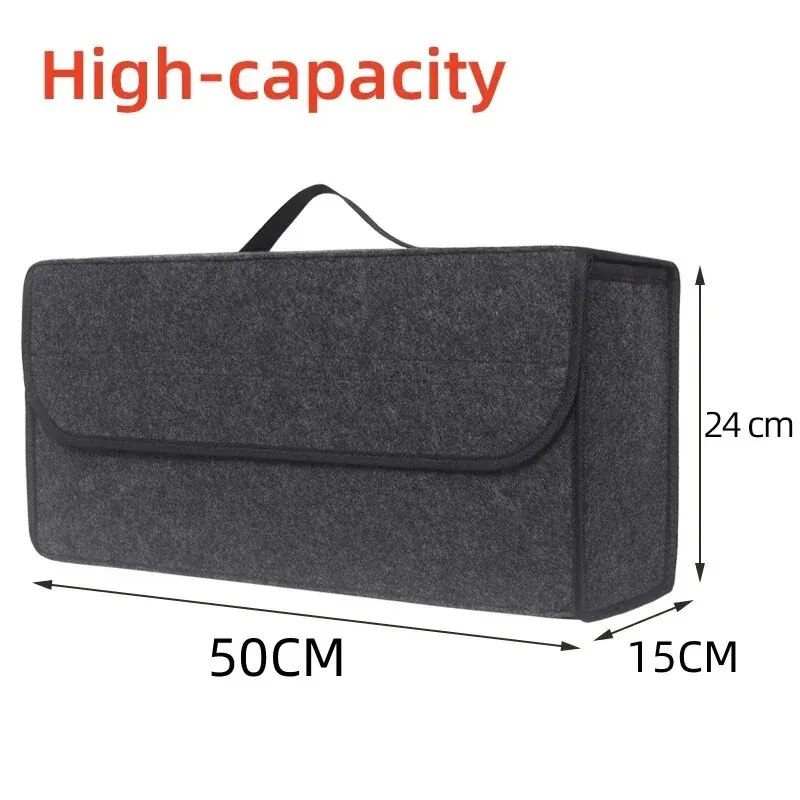 Large Anti Slip Compartment Boot Storage Organizer Tool Car Storage Bag Car Trunk Organizer Soft Felt Storage Box Accessories image 2