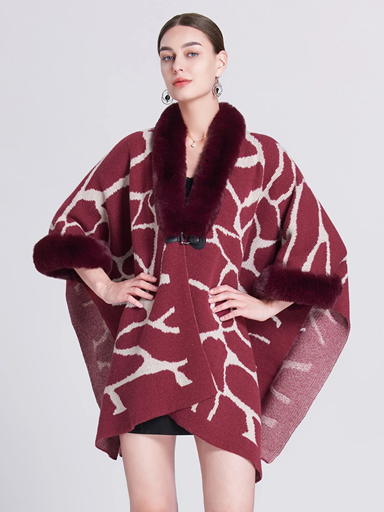 

Winter Women Scarf Layers Poncho Elegant Luxury Lady Retro Print Hairy Wrap Shawl Warm Scarve Capa Para Mujer Pashmina Cloak New