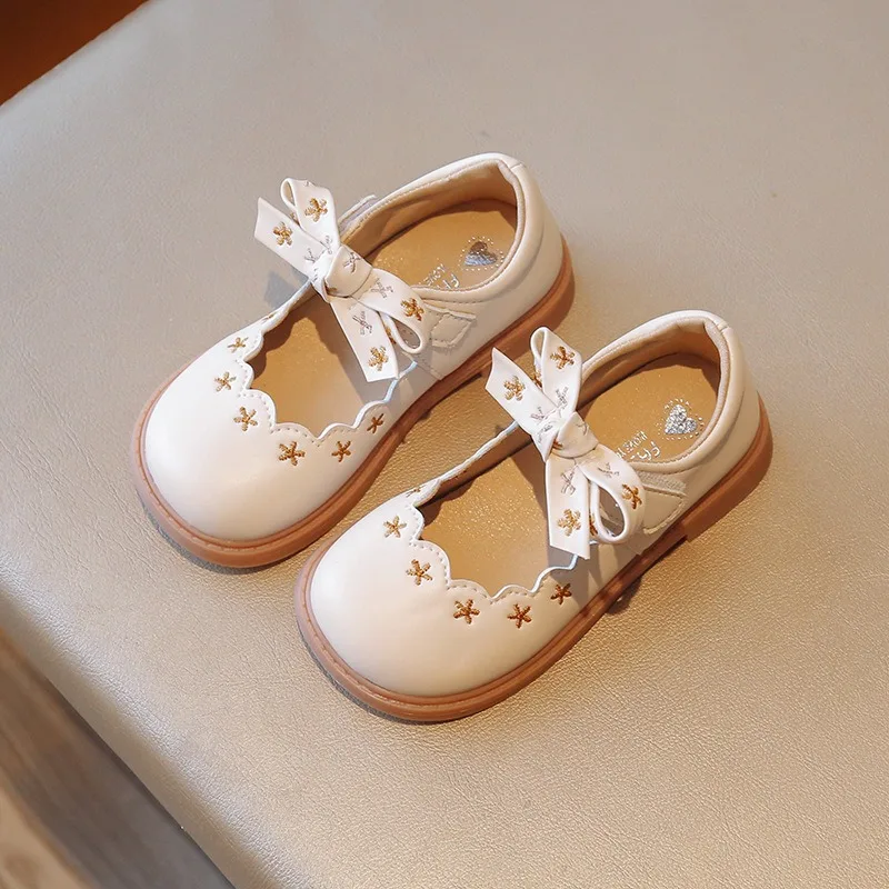 

Size 21-35 Childrens Princess Leather Shoes 2024 Spring Autumn New Baby Gir Shoes 1 to 2 Years Round Toe Kids Girls Single Shoes