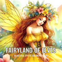 FAIRYLAND OF ELVES Coloring Book for Adults Featuring Cartoon Bold-easy Patterns for Relaxation Kids DIY Painting Drawing Books