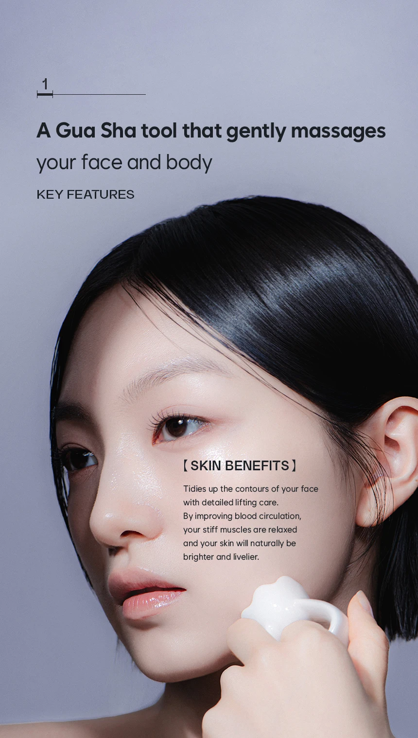 Ergonomisches Vielseitiges Handgehaltenes Gua Sha Board für Gesicht und Körper Keramisches Gua Sha Massage-Werkzeug zur Entspannung Schönheits-Massagegerät – Detail 1