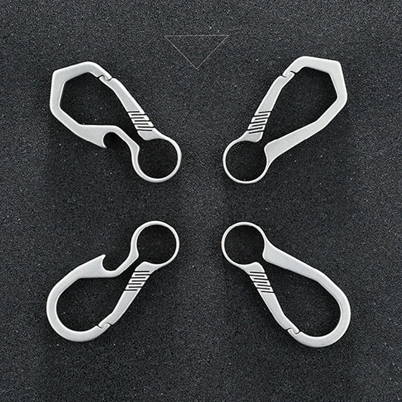 Real Titanium Key Chain Men EDC Lightweight Titanium Keychain Hanging Buckle Key Rings Quickdraw Tool High-Quality Carbiner