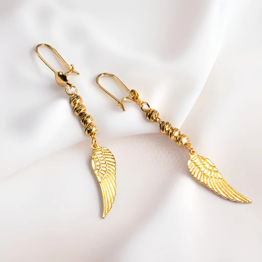9999 gold angel wings earrings - high-end style fringed earrings that don't fade easily