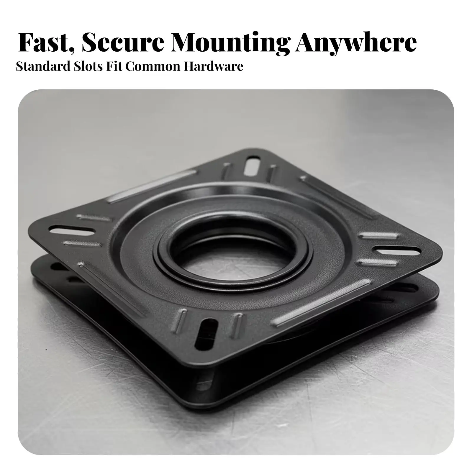 Round Steel Swivel Turntable Plate 178mm Rotating Base for Boat Seat Yacht RV Furniture Heavy Duty Swivel Hardware