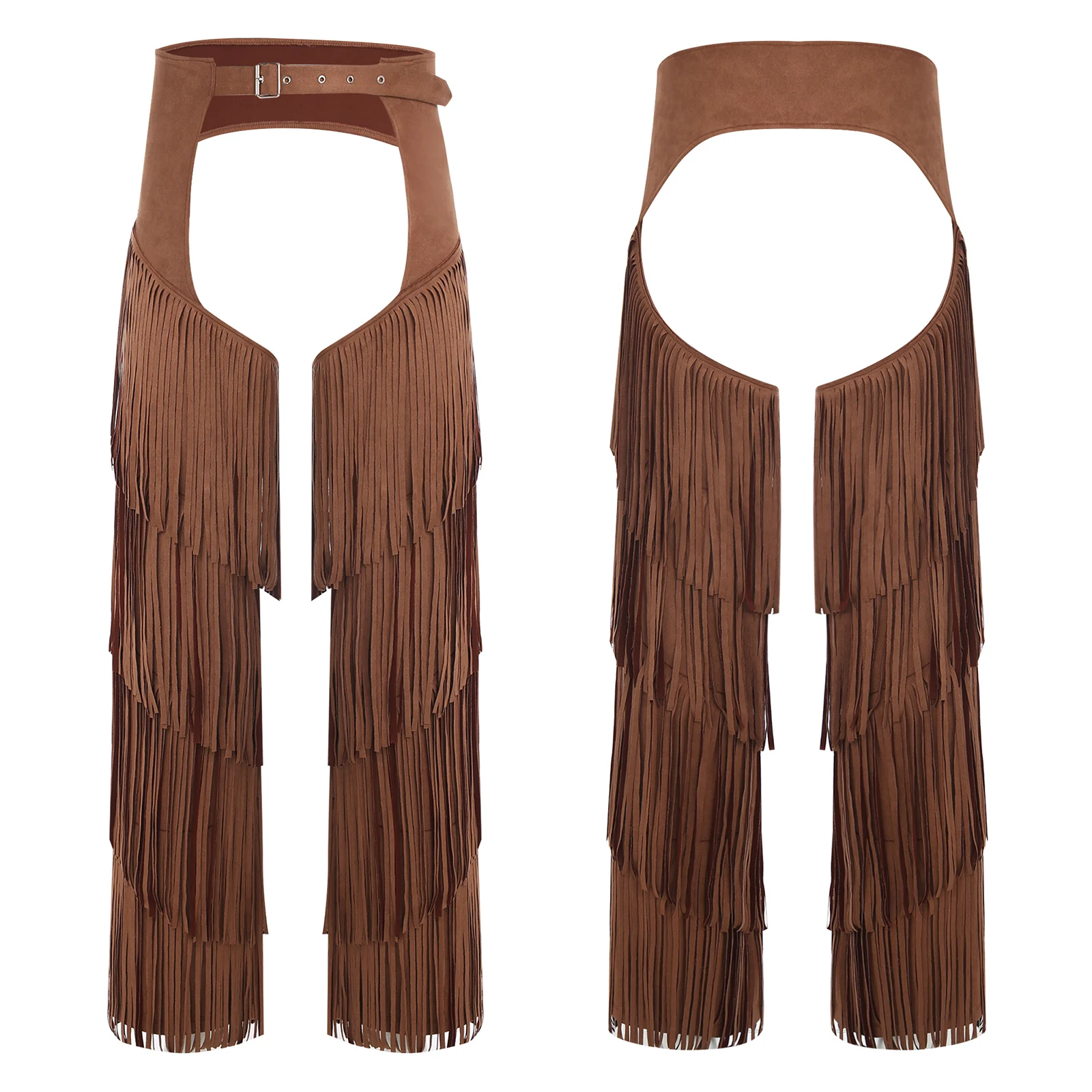 

Men Stylish Tassel Pants Halloween Hippie Western Cowboy Open Crotch Underwear Cover Pants for Raves Carnivals Holidays Bottoms
