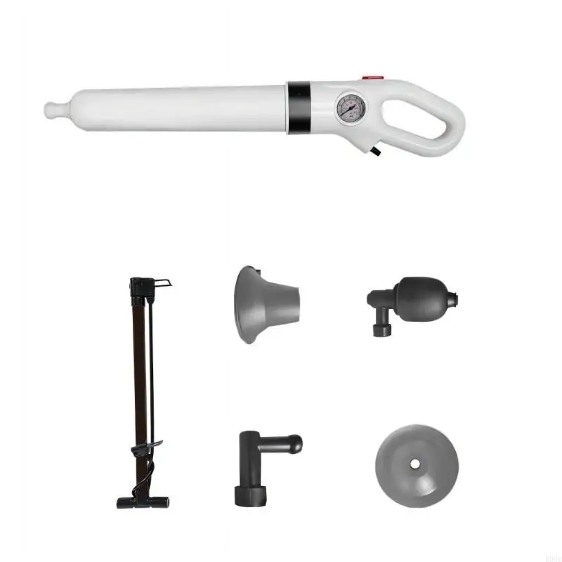 

Declogger очиститель канализации для унитаза, воздушный поршень высокого давления с 3 насадками для раковины, ванны, засоры для