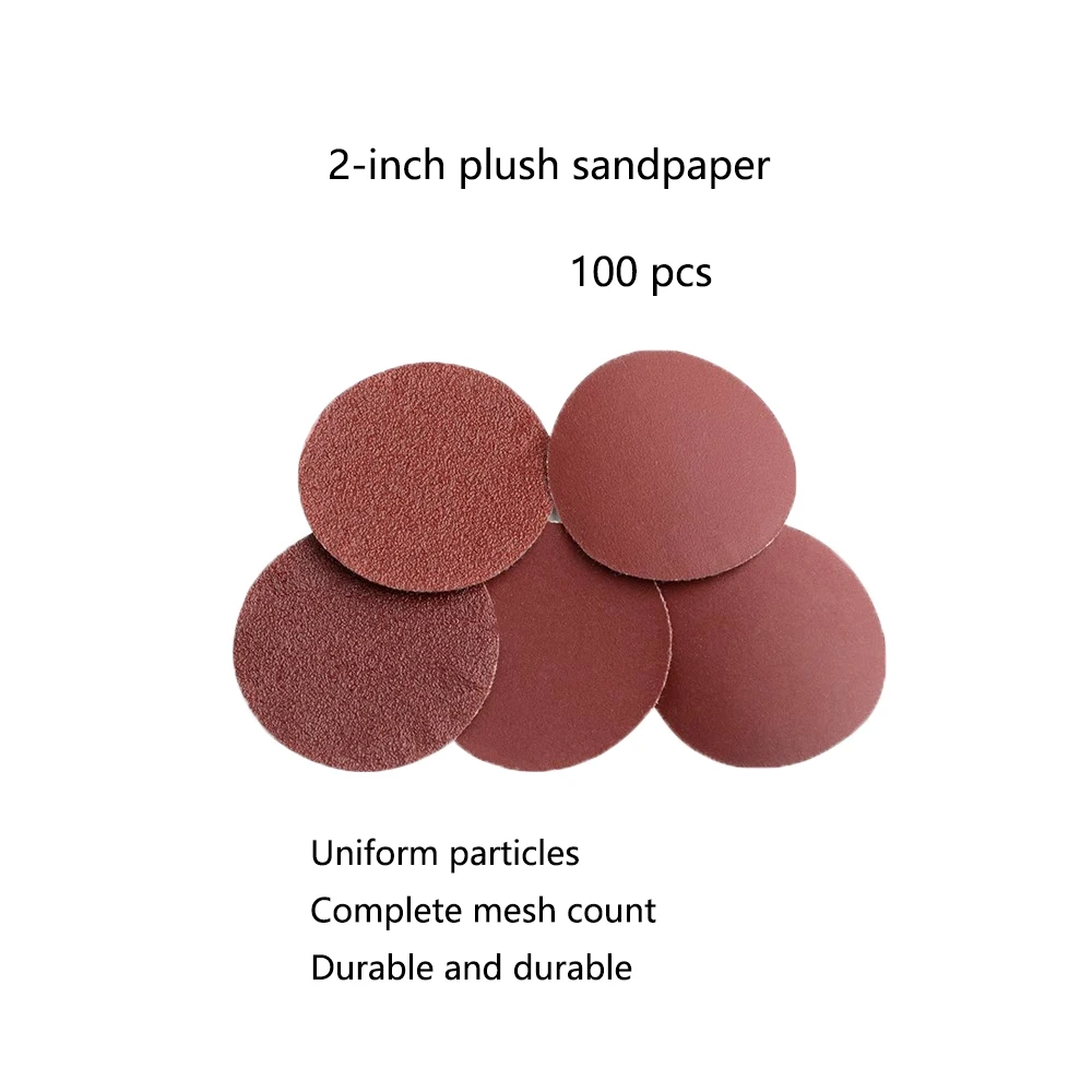 

100 pieces of 2-inch disc sandpaper self-adhesive sandpaper, brushed back velvet sheet, ground back velvet sheet, flocking sand