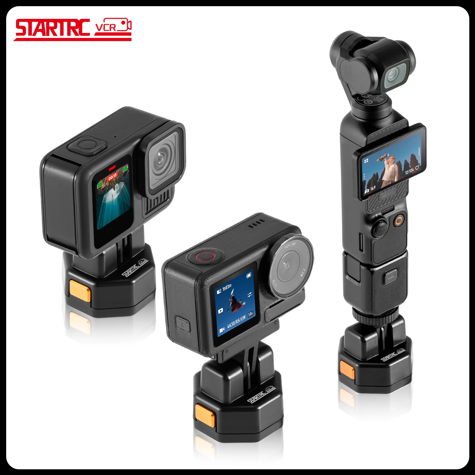 

For Gopro 13 12 11 10 9/DJI Action 5 Pro/4/3 Magnetic Adapter Base Quick Release Mount Bracket Expansion Camera Accessories