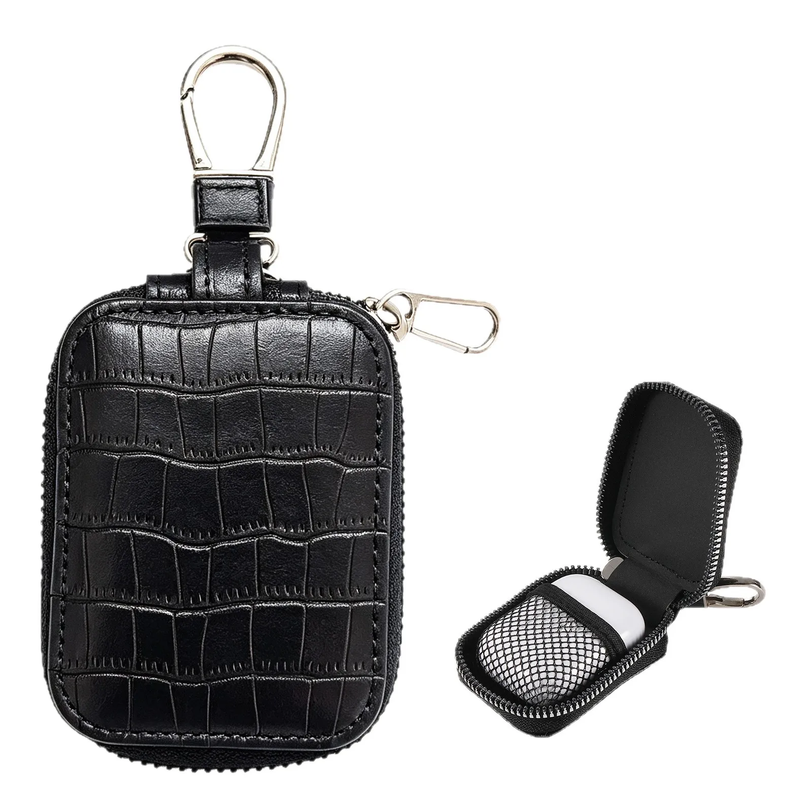 Universal Leather Protective Case for Airpods 4 Pro 3 Crocodile Pattern Dustproof Waterproof Travel Wireless Earbuds Storage Bag