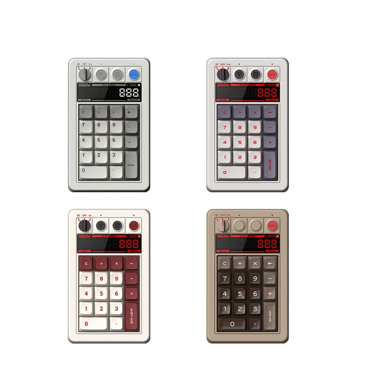 Ondersteuning PC Hot-swappable Snelkoppeling BT/2.4G 8Bitdo 18 Toetsen Retro Mechanische Numpad voor Windows Android Rekenmachine