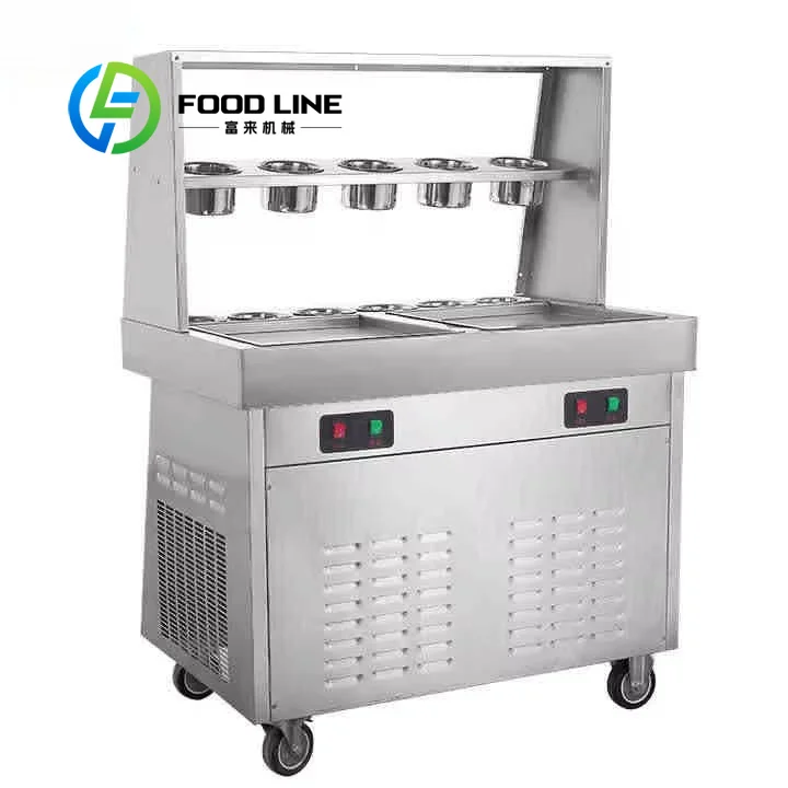 Multi Scene Applicable Thai Ice Cream Roll Machine Work Well In Mall Stall Shop Kiosk And Outdoor Leisure Areas