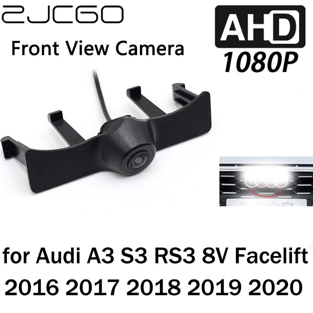 ZJCGO Car Front View LOGO Parking Camera AHD 1080P Night Vision for   Audi A3 S3 RS3 8V Facelift 2016 2017 2018 2019 2020