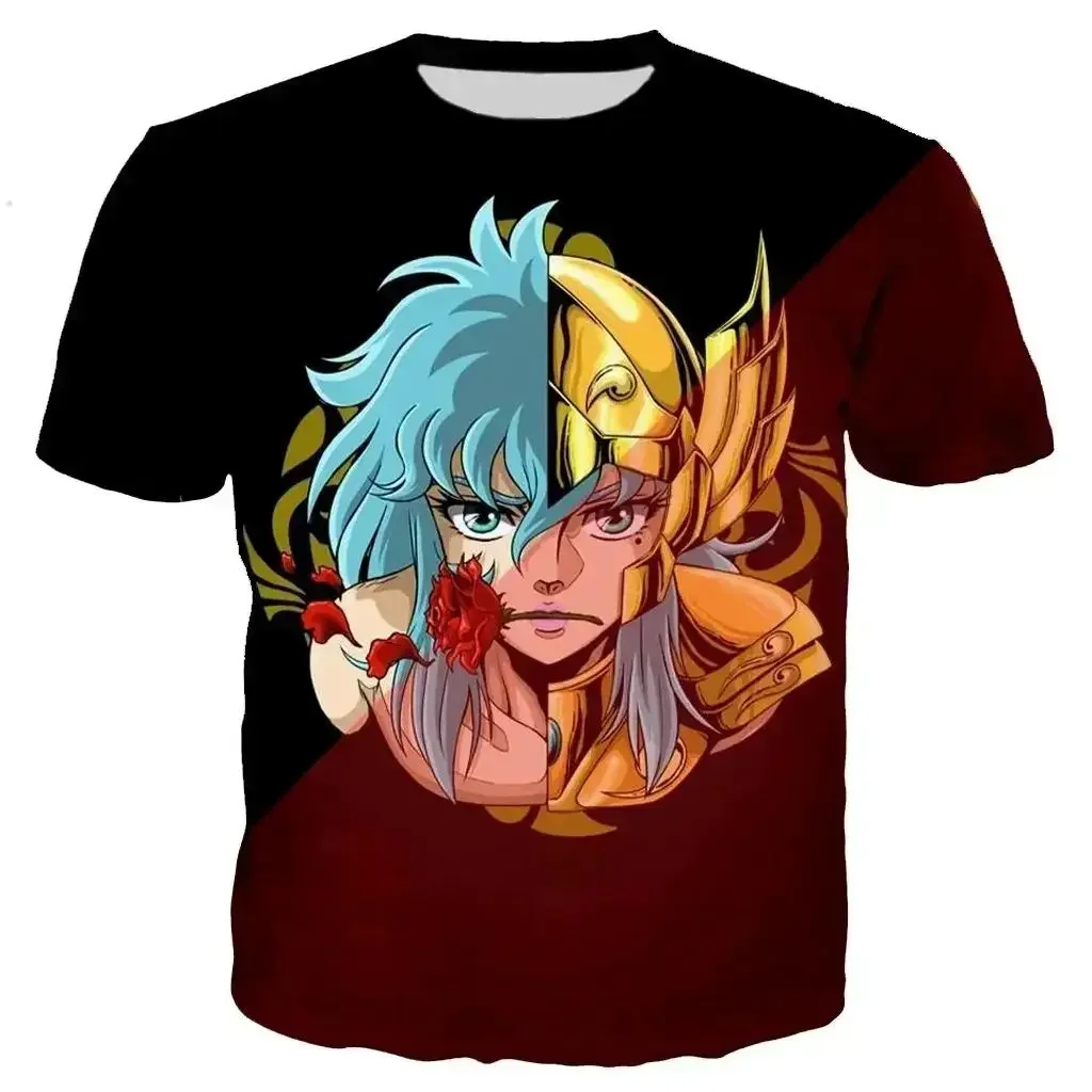 Saint Seiya T Shirt Men Fashion T-shirts Kids Hip Hop Tops Tees Anime 3d Print Tshirt Summer Men's T-shirt Graphic Tops Boys Tee - Image 3